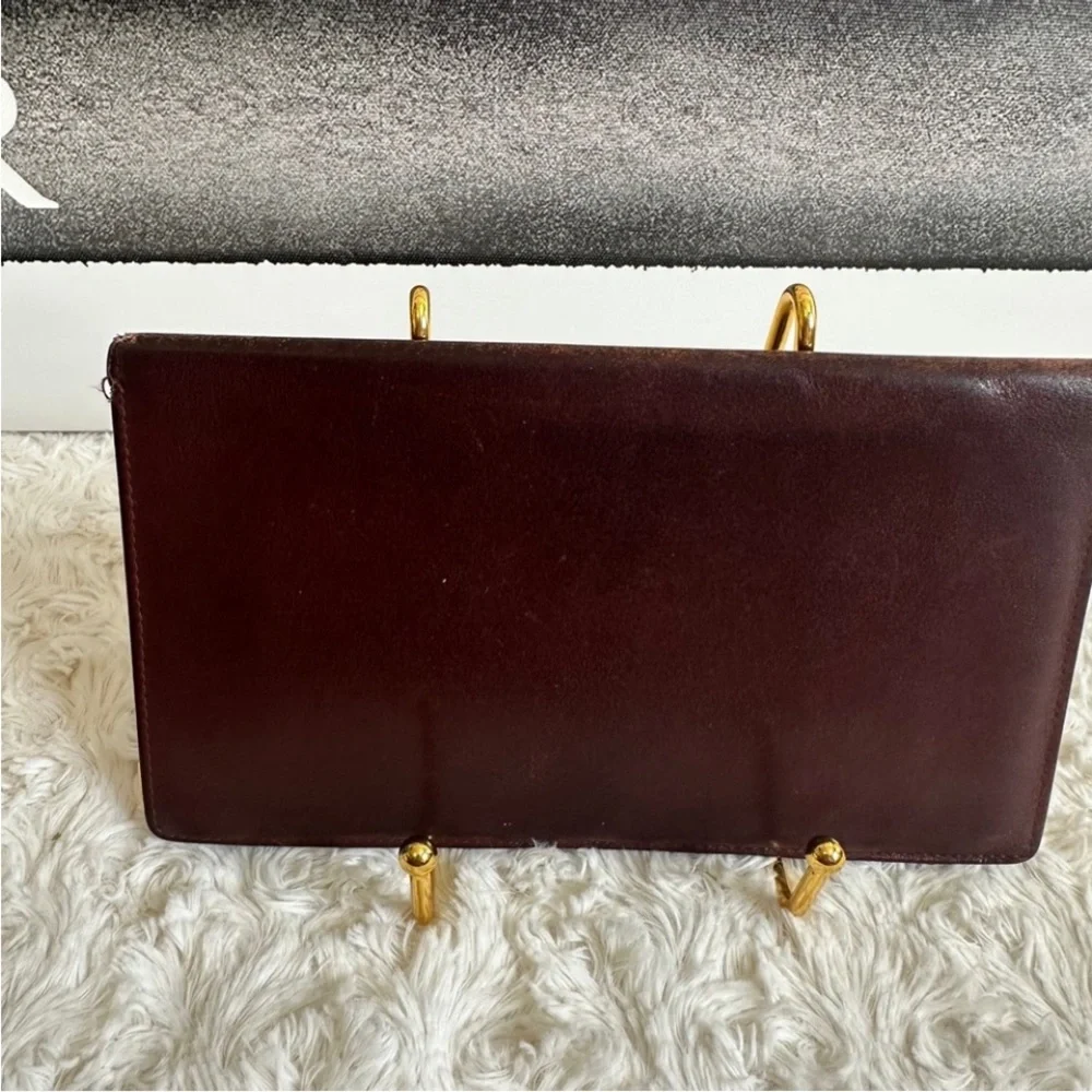 Cartier Brown Leather Wallet with Gold Trim